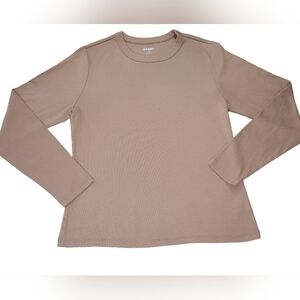 Old Navy Tan Ribbed Knit Long Sleeve Crew Neck Top SIZE XL
